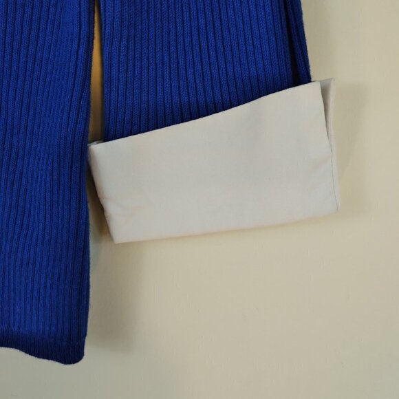 Royal Blue  with Argyle Design VNeck Sweater with Faux Built In White Shirt Sz S - Picture 5 of 10